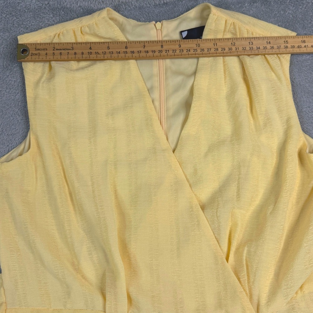 NWT Maison Tara Womens Butter Yellow Sleeveless Faux Wrap Maxi Dress Size 12 - Picture 8 of 15